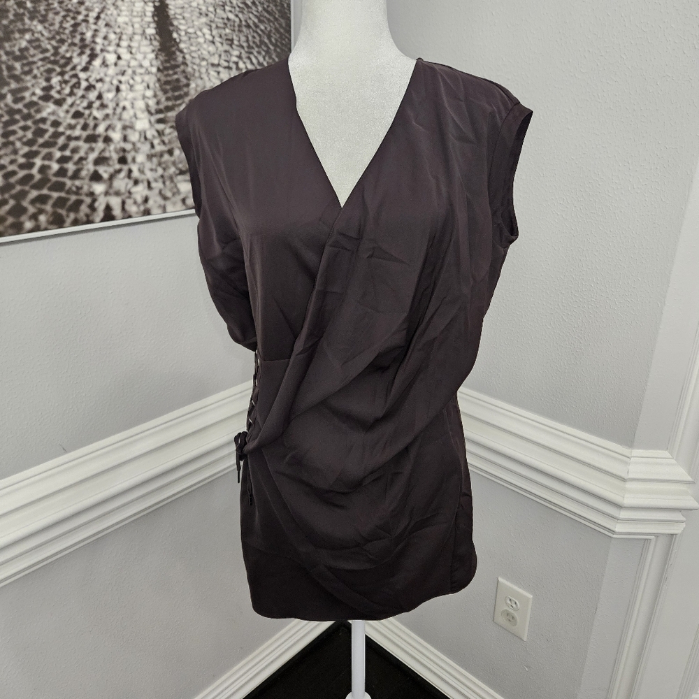 AllSaints sleeveless draped V-neck AURES dress size 2 - Picture 6 of 10